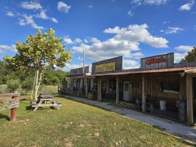 Rustic storefront that looks like a Wild West town